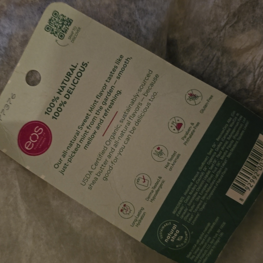 EOS Organic Sweet Mint Shea Lip Balm Ball New - Picture 4 of 4